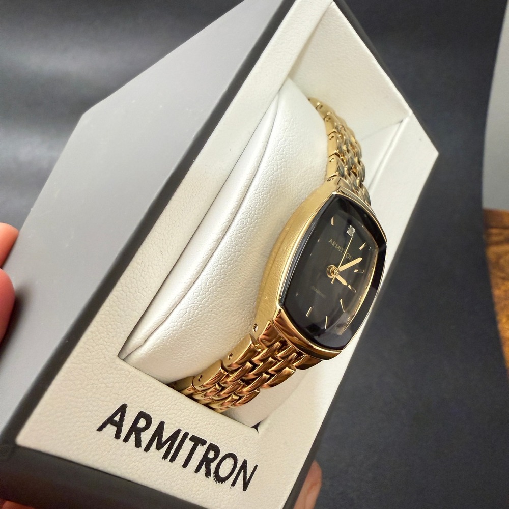 Armitron Women's 75/5195GP Gold Tone Diamond Accented Bracelet Watch New Batter - Picture 5 of 7